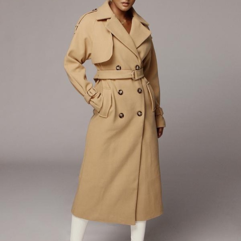 Camel trench/pea coat